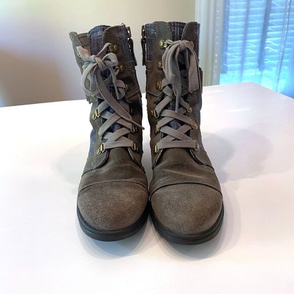 Sorel Women’s Major Carly Lace Zip Up Combat Boots US Size 7 - Blue Denim‎ Grey - Picture 5 of 10